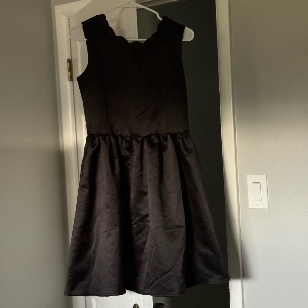 H&M - Girl's Round Neck Sleeveless Satin Mini Dress - 14 Years+ - Black